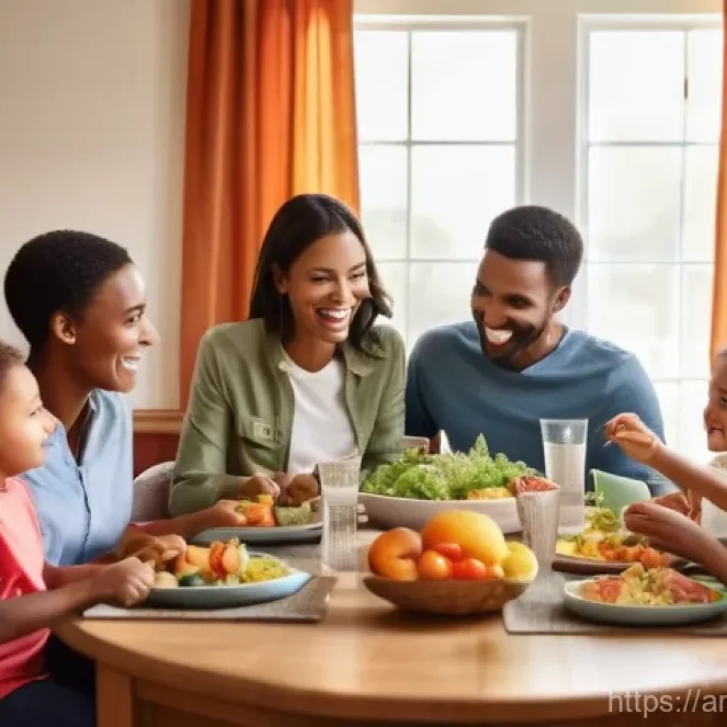 기술 피로를 줄이는 직장 내 프로그램 - **Prompt 1: Serene Family Dinner - Digital Disconnect** A warmly lit, cozy dining room during an...